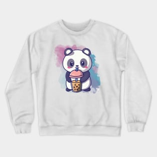 Cute Panda Drink Boba Tea - Adorable Pandas Crewneck Sweatshirt